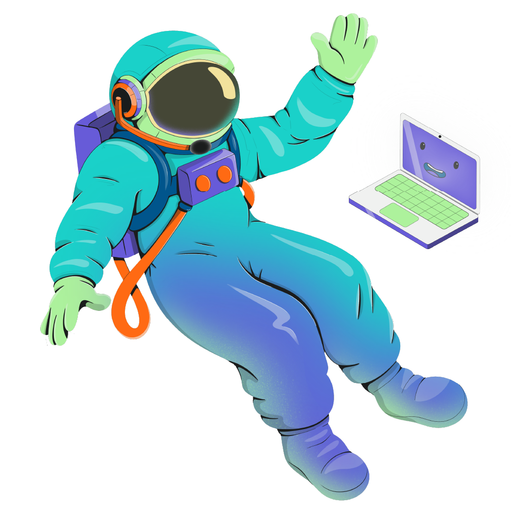 Astronauta surfando no foguete